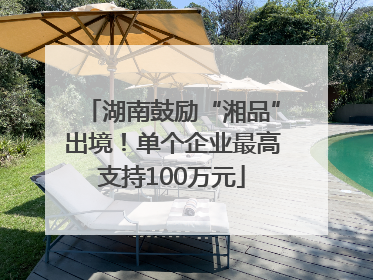 湖南鼓励“湘品”出境！单个企业最高支持100万元